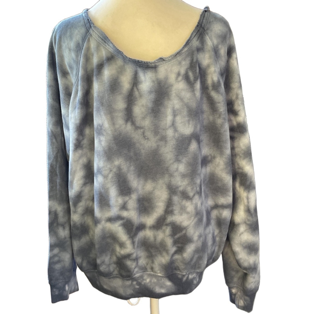 Women's PINK Tie Dye Sweatshirt Large Blue - Picture 2 of 3